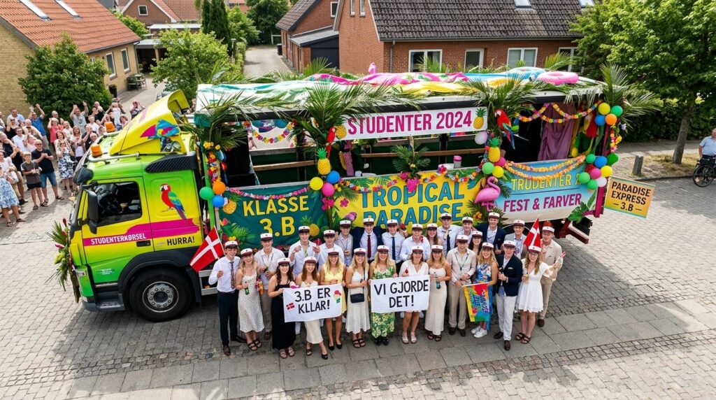 Overhead aerial view of a group of well-dressed graduates st
